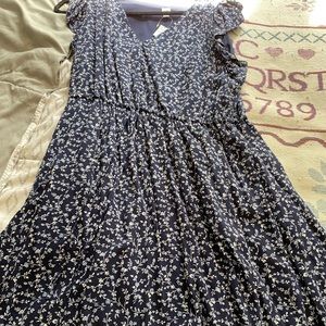 Gap MIDI blue flowered dress -NWT size 12